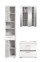 Badezimmer-Set >Scout< in Weiß/Weiß hochglanz - 112x191x34cm (BxHxT)