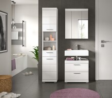 Badezimmer-Set >Scout< in Weiß/Weiß hochglanz - 112x191x34cm (BxHxT)