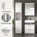 Badezimmer-Set >Scout< in Weiß/Weiß hochglanz - 112x191x34cm (BxHxT)