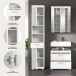 Badezimmer-Set >Scout< in Weiß/Weiß hochglanz - 112x191x34cm (BxHxT)