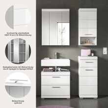 Badezimmer-Set >Scout< in Weiß/Weiß hochglanz - 112x191x34cm (BxHxT)