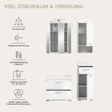 Badezimmer-Set >Scout< in Weiß/Weiß hochglanz - 112x191x34cm (BxHxT)