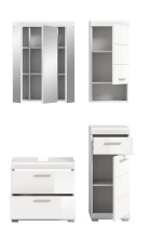 Badezimmer-Set >Scout< in Weiß/Weiß hochglanz - 112x191x34cm (BxHxT)