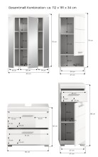 Badezimmer-Set >Scout< in Weiß/Weiß hochglanz - 112x191x34cm (BxHxT)