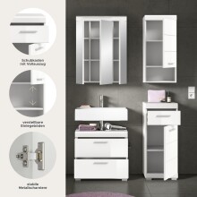 Badezimmer-Set >Scout< in Weiß/Weiß hochglanz - 112x191x34cm (BxHxT)