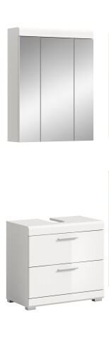 Badezimmer-Set >Scout< in Weiß/Weiß hochglanz - 60x191x34cm (BxHxT)