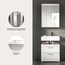 Badezimmer-Set >Scout< in Weiß/Weiß hochglanz - 60x191x34cm (BxHxT)