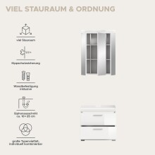 Badezimmer-Set >Scout< in Weiß/Weiß hochglanz - 60x191x34cm (BxHxT)