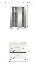 Badezimmer-Set >Scout< in Weiß/Weiß hochglanz - 60x191x34cm (BxHxT)