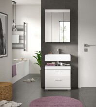 Badezimmer-Set >Scout< in Weiß/Weiß hochglanz - 60x191x34cm (BxHxT)