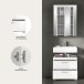 Badezimmer-Set >Scout< in Weiß/Weiß hochglanz - 60x191x34cm (BxHxT)