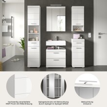 Badezimmer-Set >Scout< in Weiß/Weiß hochglanz - 164x191x34cm (BxHxT)
