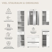 Badezimmer-Set >Scout< in Weiß/Weiß hochglanz - 164x191x34cm (BxHxT)