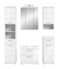 Badezimmer-Set >Scout< in Weiß/Weiß hochglanz - 164x191x34cm (BxHxT)