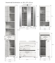 Badezimmer-Set >Scout< in Weiß/Weiß hochglanz - 164x191x34cm (BxHxT)
