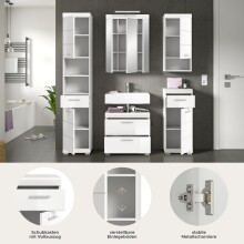 Badezimmer-Set >Scout< in Weiß/Weiß hochglanz - 164x191x34cm (BxHxT)