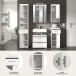 Badezimmer-Set >Scout< in Weiß/Weiß hochglanz - 164x191x34cm (BxHxT)