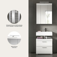 Badezimmer-Set >Scout< in Weiß/Weiß hochglanz - 60x191x34cm (BxHxT)