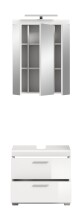Badezimmer-Set >Scout< in Weiß/Weiß hochglanz - 60x191x34cm (BxHxT)