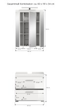 Badezimmer-Set >Scout< in Weiß/Weiß hochglanz - 60x191x34cm (BxHxT)
