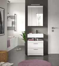 Badezimmer-Set >Scout< in Weiß/Weiß hochglanz - 60x191x34cm (BxHxT)