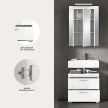 Badezimmer-Set >Scout< in Weiß/Weiß hochglanz - 60x191x34cm (BxHxT)