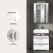 Badezimmer-Set >Scout< in Weiß/Weiß hochglanz - 60x191x34cm (BxHxT)