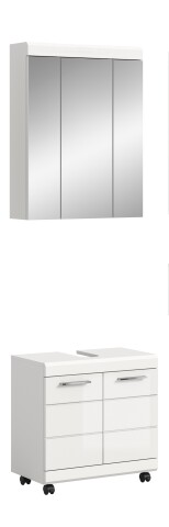Badezimmer-Set >Scout< in Weiß/Weiß hochglanz - 60x191x34cm (BxHxT)