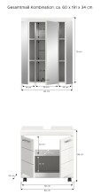Badezimmer-Set >Scout< in Weiß/Weiß hochglanz - 60x191x34cm (BxHxT)