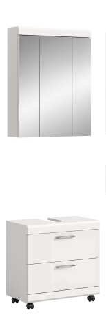 Badezimmer-Set >Scout< in Weiß/Weiß hochglanz - 60x191x34cm (BxHxT)
