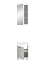 Badezimmer-Set >Scout< in Weiß/Weiß hochglanz - 40x191x34cm (BxHxT)