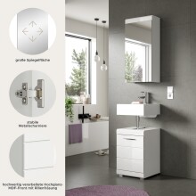 Badezimmer-Set >Scout< in Weiß/Weiß hochglanz - 40x191x34cm (BxHxT)