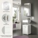 Badezimmer-Set >Scout< in Weiß/Weiß hochglanz - 40x191x34cm (BxHxT)