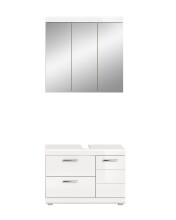 Badezimmer-Set >Scout< in Weiß/Weiß hochglanz - 80x191x34cm (BxHxT)