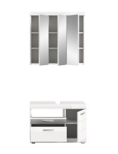 Badezimmer-Set >Scout< in Weiß/Weiß hochglanz - 80x191x34cm (BxHxT)