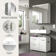 Badezimmer-Set >Scout< in Weiß/Weiß hochglanz - 80x191x34cm (BxHxT)