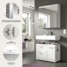 Badezimmer-Set >Scout< in Weiß/Weiß hochglanz - 80x191x34cm (BxHxT)