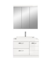Badezimmer-Set >Scout< in Weiß/Weiß hochglanz - 80x191x50cm (BxHxT)