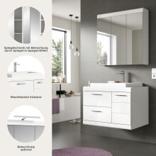 Badezimmer-Set >Scout< in Weiß/Weiß hochglanz - 80x191x50cm (BxHxT)