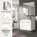 Badezimmer-Set >Scout< in Weiß/Weiß hochglanz - 80x191x50cm (BxHxT)