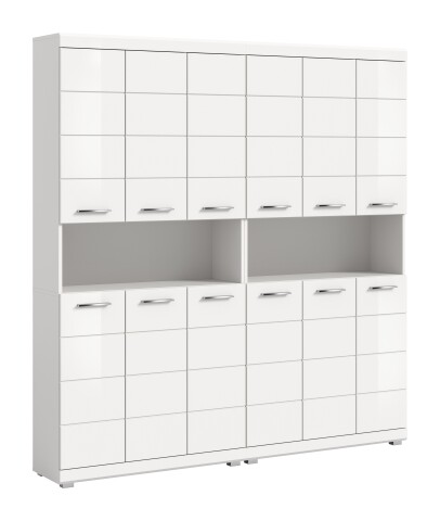 Badezimmer-Set >Scout< in Weiß/Weiß hochglanz - 180x191x31cm (BxHxT)
