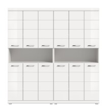 Badezimmer-Set >Scout< in Weiß/Weiß hochglanz - 180x191x31cm (BxHxT)
