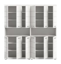 Badezimmer-Set >Scout< in Weiß/Weiß hochglanz - 180x191x31cm (BxHxT)
