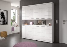 Badezimmer-Set >Scout< in Weiß/Weiß hochglanz - 180x191x31cm (BxHxT)