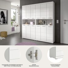 Badezimmer-Set >Scout< in Weiß/Weiß hochglanz - 180x191x31cm (BxHxT)