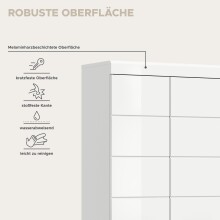 Badezimmer-Set >Scout< in Weiß/Weiß hochglanz - 180x191x31cm (BxHxT)