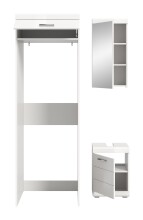Badezimmer-Set >Scout< in Weiß/Weiß hochglanz - 121x200x68cm (BxHxT)