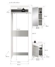 Badezimmer-Set >Scout< in Weiß/Weiß hochglanz - 121x200x68cm (BxHxT)