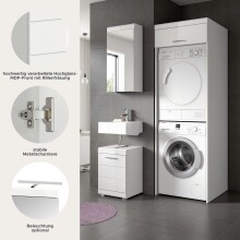 Badezimmer-Set >Scout< in Weiß/Weiß hochglanz - 121x200x68cm (BxHxT)