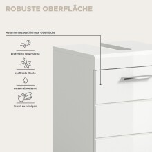 Badezimmer-Set >Scout< in Weiß/Weiß hochglanz - 121x200x68cm (BxHxT)